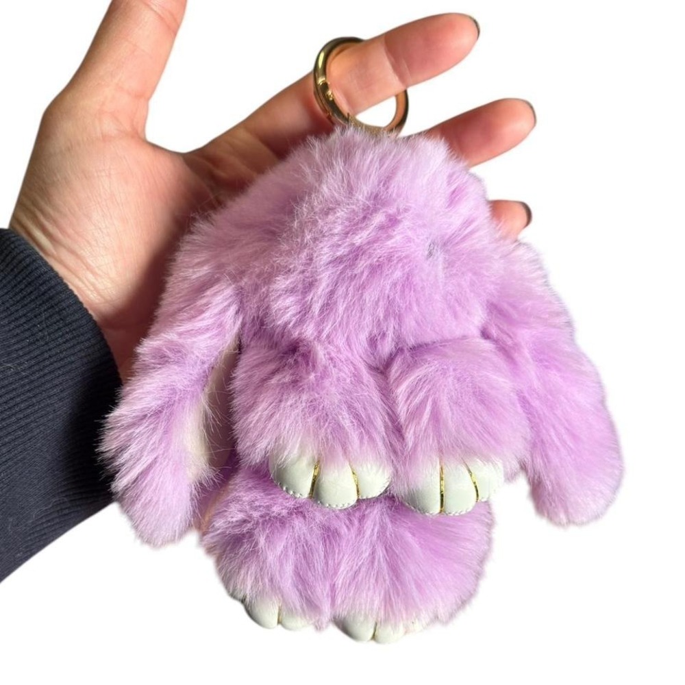 Plush purple bag charm rabbit bunny